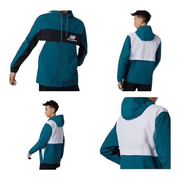 NWOT New Balance Athletics Windbreaker Mountain Teal Jacket - Picture 4 of 12